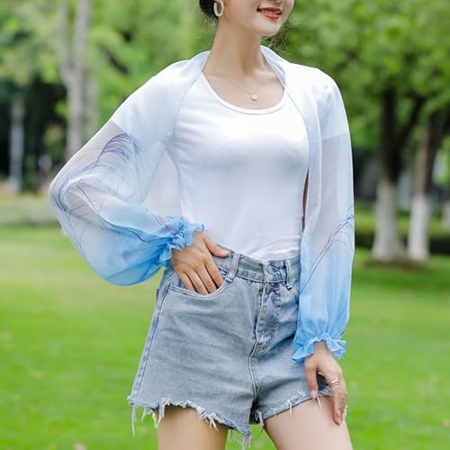 Xunger Women's Ice Silk Cooling Sunproof Shawl UV Blocking Lightweight Breathable Sleeve Cover Summer Arm Protection2