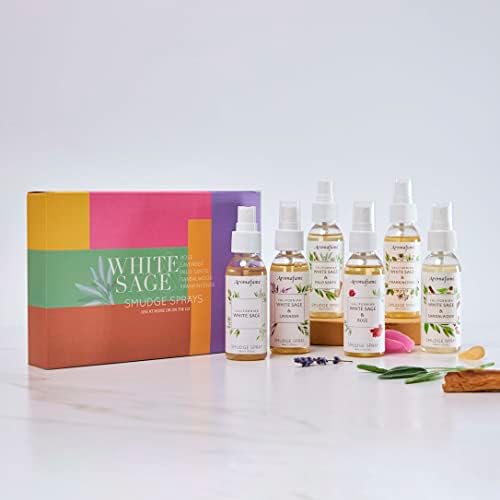 White Sage Smudge Spray Gift Set by Aromafume | 6 x 50ml | White Sage, Sage & Rose, Sage & Lavender, Sage & Palo Santo, Sage & Frankincense, Sage & Sandalwood | Made with Pure Salvia Apiana