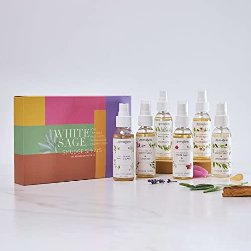 White Sage Smudge Spray Gift Set By Aromafume | 6 X 50Ml | White Sage, Sage & Rose, Sage & Lavender, Sage & Palo Santo, Sage & Frankincense, Sage & Sandalwood | Made With Pure Salvia Apiana #TOP14
