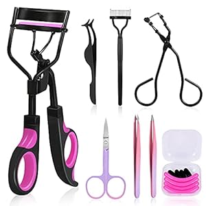 Eyelash Curler Kit, Moduskye 7 in 1 Eyelashes Curler with Replacement Refill Pads, Partial Lash Curler Eyes Makeup Tools Long-Lasting Natural Lashes