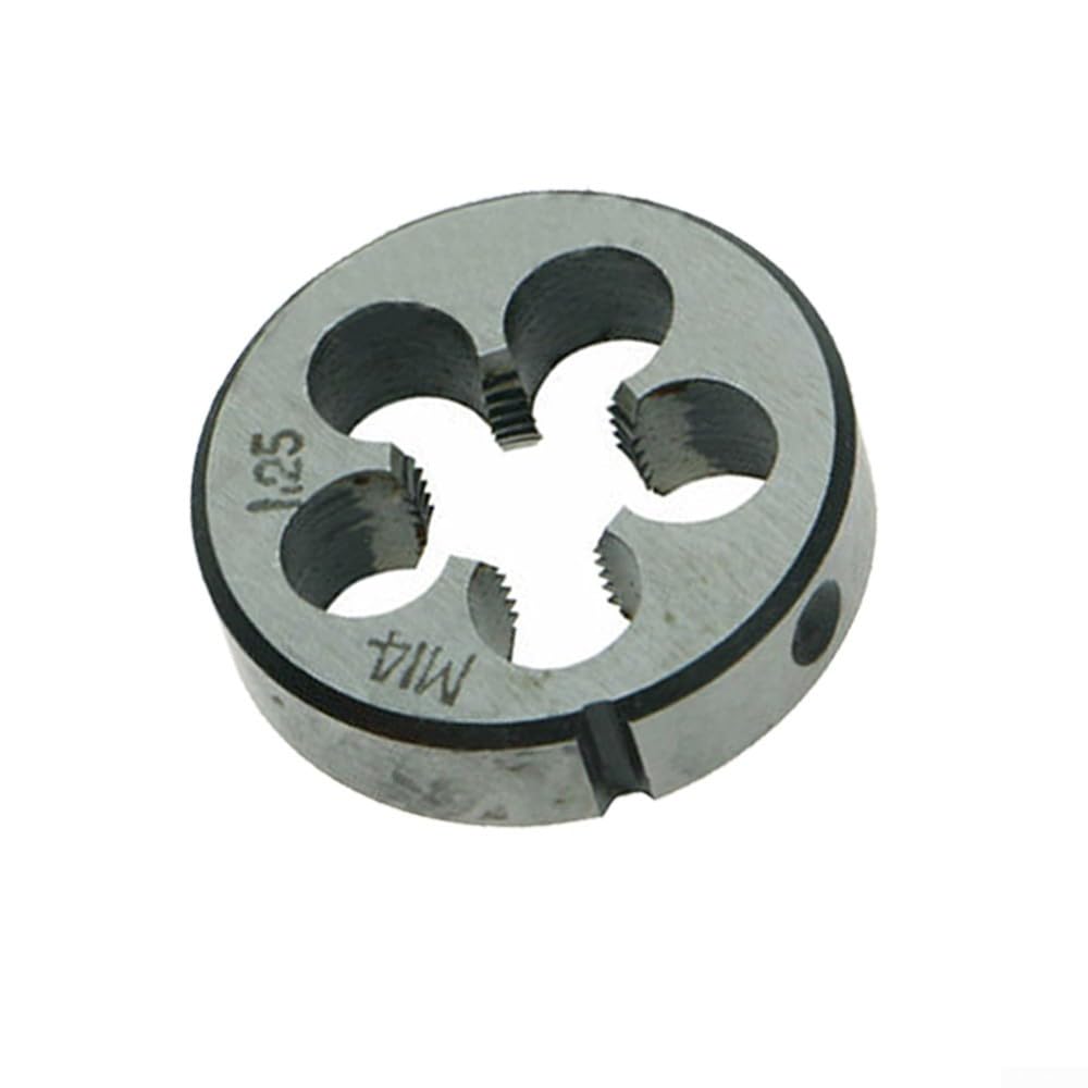 Zestaw gwintowników i narzynek, gwintownik i narzynka do gwintów okrągłych, gwint metryczny prawy M14 x 1,25 HSS, skok 14 mm x 1,25 mm do naprawy gwintów