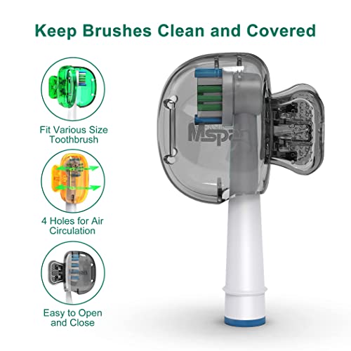 Mspan Electric Toothbrush Cover Cap: Brush Head Protector Cute Plastic Clip Pod - Toothbrush Travel Case For Traveling & Home - 8 Packs #TOP2