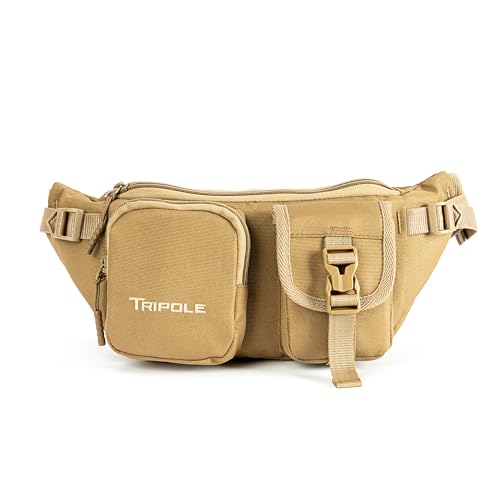 Image of Tripole Axis Waist Pack and Fanny Bag | for Men & Women | Utility Waist Bag for Travel, Hiking & Everyday Use (Khaki)