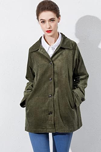 Minibee Women's Corduroy Jackets Long Sleeve Coats Button Down Outwear Tops with Pockets3