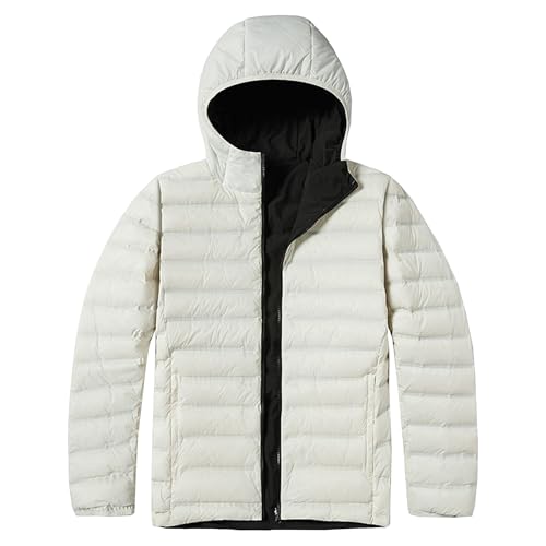 Abrigo ligero con capucha impermeable para hombre con burbujas aislantes contra el frío