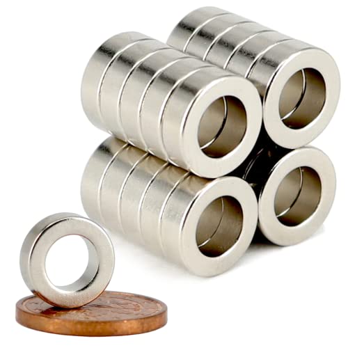 Imanes De Neodimio De 25 Mm Con Agujero - Fuerza 20 Kg, Incluye Placas Metálicas Autoadhesivas, Ideales Para Talleres Y Hogar