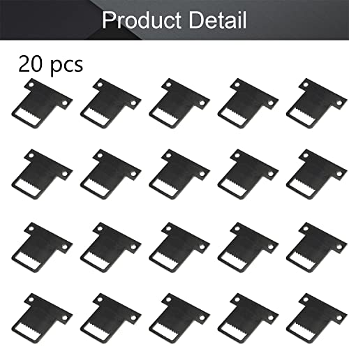 Image of MroMax 20PCS Sawtooth Picture Hangers Iron Picture Hangers 1.26 inch x 0.31 inch Double Hole Picture Frames Hangers for Hanging Clock Paintings Artwork Picture Frame Hook Photos Black