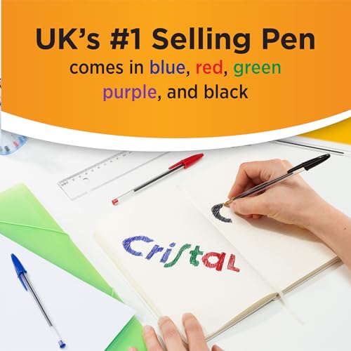 BIC Cristal Original Ball Point Pen - Pack of 50 Pens - Medium Point (1.0 mm) - Blue Ink, r.blue, 1 count (Pack of 50) - Image 4