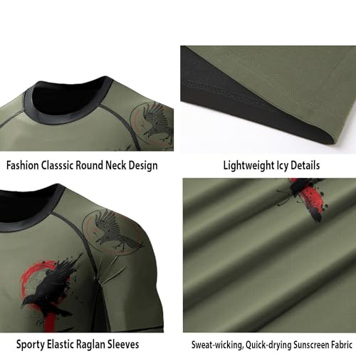 HYPEWAVE Viking Print 3D Never Fade Rash Guard Men, Ultra Soft Compression Shirt UPF 50+ Stretchable Fabric Gift BJJ 6