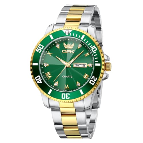 Image of OPK Watches for Men Diamond Roman Analog Mens Watches Waterproof Large Stainless Steel Men Wrist Watch Business Father Gift Watch Blue
