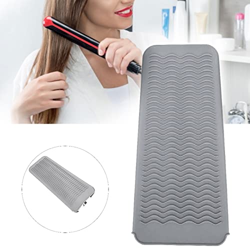 Funda de silicona para plancha, bolsa profesional para calor para viaje, tapa antideslizante para plancha de pelo y rizador (gris) miniatura 2