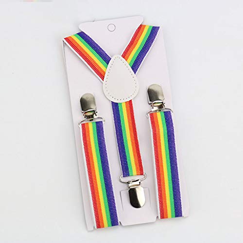 Children Rainbow Strap Clip Colorful Striped Baby Suspenders Belt Boys And Girls4
