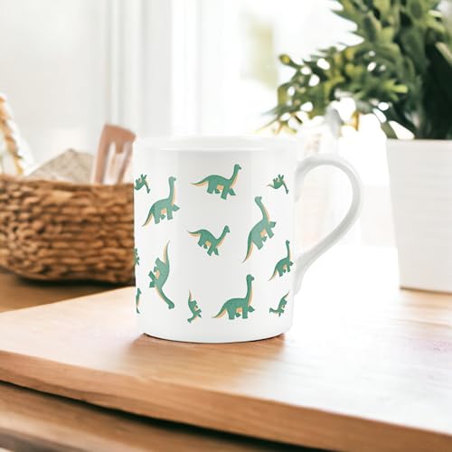 Purely Home Dinosaur Diplodocus Brontosaurus Brachiosaurus Print - Fine Bone China Mug White Coffee/Tea Present Gift for Children - Image 3