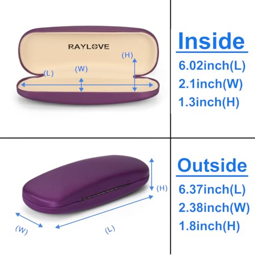 Image of RayLove Unisex Hard Shell Eyeglasses Cases, Protective Case For Glasses