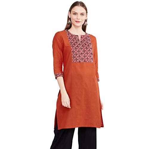 Image of Max Women Embroidered Three-Quarter Sleeves Kurta