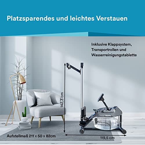 Skandika Wasserrudergerät Nemo III | Wasser Rudergerät für Zuhause mit Wasserwiderstand, Kinomap App kompatibel… – Bild 5