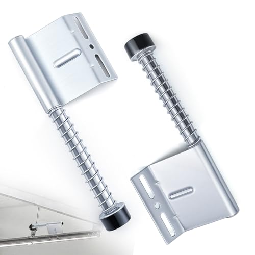 Blulu 1 Pairs 15 Inch Garage Door Plunger Bumper Spring Sets, Galvanize Carbon Steel Replacement Plunger Bumper Push Rod Buffer Spring, Left and Right Garage Door Opener Parts Hardware Tool, Silver