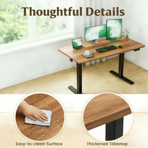 Image of Marsail Whole Table Top, 48 inch x 30 inch Inch One-Piece Standing Desk Top, 6 inch Extra Wide,Rectangular Brown Wood Board for Height Adjustable Desk & Home Office