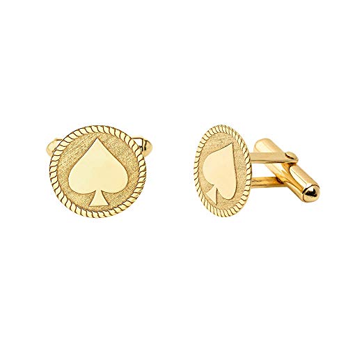 Gemelos redondos de oro amarillo 14k para hombre