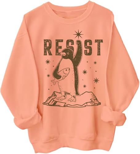 Penguins Resist Sweatshirt Penguins Against Tariffs Hoodie Resist Shirt Unisex Graphic Design Sweatshirt