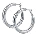 Amyzor Tube Hoop Earrings Wide Thick Hoop 14K Sliver Plated Stud Earrings Classic Ladies 2 inch Large Round Hoop Click-Top Hoop Fashion Earrings Jewelry for Women Girls