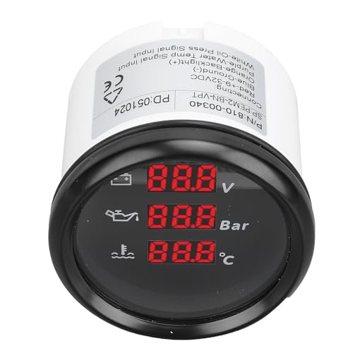 Medidor de presión de aceite y temperatura de agua digital para panel de yates de 52mm 3