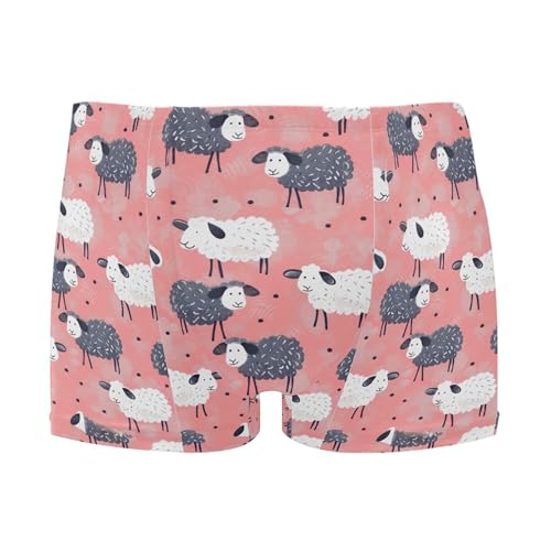 Mens Swim Trunk Swimwear Bathing Suit Swim Brief Square Leg Board Short S B0403392sheep Cute Animal