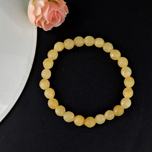 Image of Reiki Crystal Products Natural Crystal Stone 8 mm Faceted Diamond Cut Beads Bracelet for Men & Women | Reiki Charged Gemstone Bracelet | Multiple Stone Variants Available