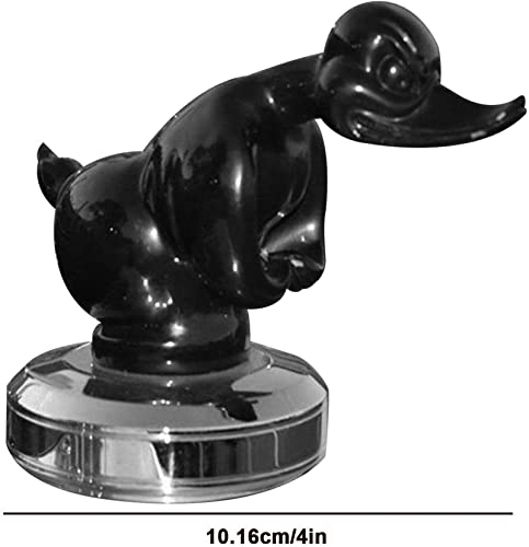 Angry Duck Hood Ornament, Alloy 3D Funny Duck Hood Ornament Car Bonnet Ornament, 4x4 Inch Self Adhesive Duck Car Emblems, Metal Duck Statue for Vehicles Home Office Decoration(Black) - Thumbnail 2
