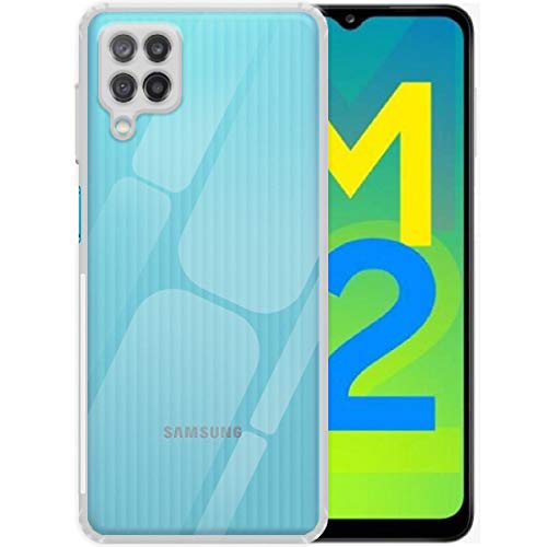 Image of Slim Soft Silicon *Anti Dust Plug* Shockproof Transparent TPU Back Case Cover for Samsung Galaxy M12 / F12 - Clear