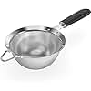 18/8 Stainless Steel Mesh Sieve: U-Taste Kitchen Metal Fine Mesh Sieve Strainer with Riveted Sturdy Silicone Handle and 30 Mesh Hole for Straining Flour, Tea, Coffee, Juice (Black, 14 cm)