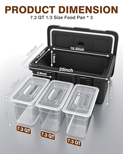 Pyy PYYBWT29G1BKUS Insulated Food Pan Carrier - 36Qt Hot Box Food Warmer Box Stackable Top Load Lldpe Commercial Food Warmers thumb #5