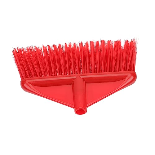 Healeved Broom Head Tile Cleaning Brush Soft Bristle Cleaning Brush Bath Broom Brush Head Cleaner Brush Broom Refill Head Broom Part Kitchen Accessory Pet Broom Red Plastic