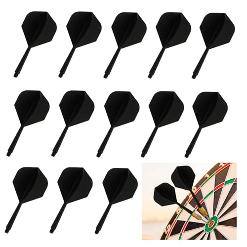 Annlpoy 12 peças penas dardos profissionais de plástico voos de dardos com eixo integrados eixos e penas para dardos de uma só peça, sistema de voo combinado estável, design aerodinâmico e moderno