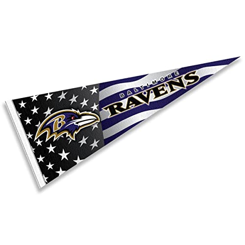 WinCraft Baltimore Ravens Nation USA Americana Stars and Stripes Pennant Banner Flag