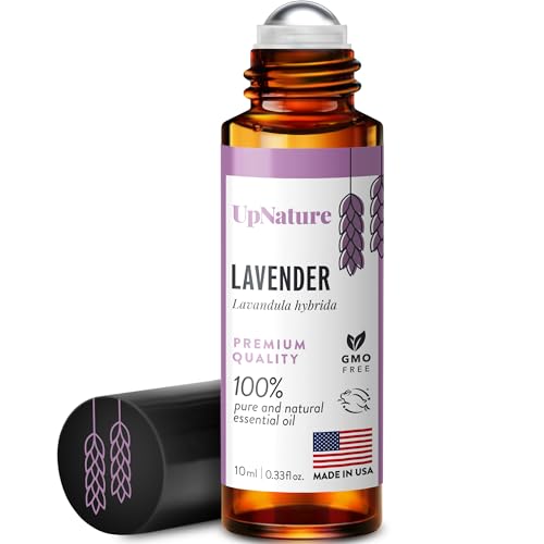 Lavender Essential Oil Roll On by UpNature - Calming Essential Oils for Sleep, Stress Relief, & Relaxation - Pure Lavender Essential Oils for Skin & Hair Growth - No Diffuser Needed!