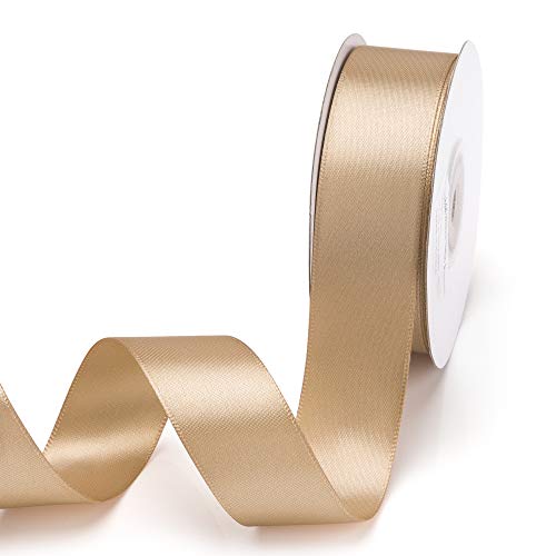 IHKFILAN Satinband, in Bräunen (25 mm x 22.86 m), matt glänzendes...