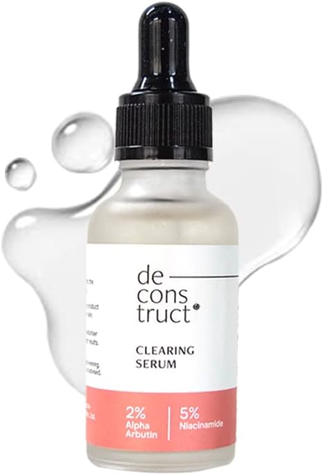 Deconstruct Clearing Serum 2% Alpha Arbutin + 5% Niacinamide | Anti - Pigmentation & Tanning Face Serum | Clears Dark Spots, Marks, Hyperpigmentation | For both Men & Women | 30ml