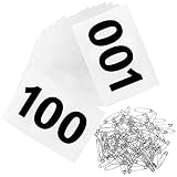 Running Bibs Race Competitor Numbers Waterproof Runners Race Numbers with Safety Pins for Marathon R