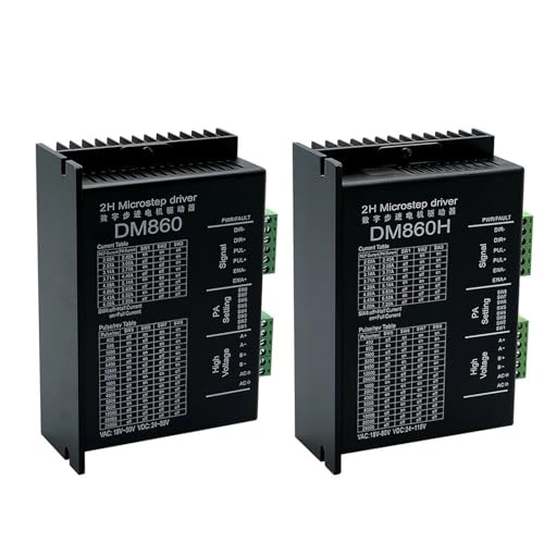 MUOFFQHA DM860 DM860H High Torque 2 Phase 7.8A AC 18~80V or DC 24~110V Hybrid Nema34 Stepper Motor Driver(DM860H with Fans)