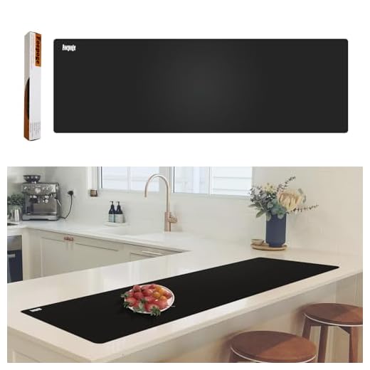 49.2" x 15.7" Large Silicone Mat for Kitchen Counter Protector, Cuttable Silicon Countertop Protector Mat Heat Resistant Mats for Countertop, Cut to Fit Placemat Ship Roll by Foepoge, Black