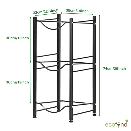 Image of ecofynd 3 Tier Water Dispenser Stand, Heavy Duty Water Cooler Storage Rack, 20 Litre Metal Bottle Holder for Home & Kitchen, Office, School, Hospitals, Restaurants
