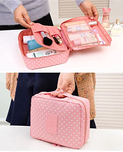 Nécessaire Bolsa Unissex Fitness Viagem Organizador De Maquiagem e Acessórios N-06 Cor: Rosa-Bolinha