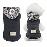 Izefia Dog Coat Cold Weather Coat Windproof Jacket Fleece Warm Dog Hoodies Camouflage Cap Winter...