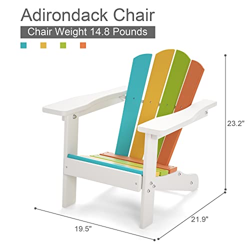 Torva Kids’ Adirondack Chairs All-Weather Resistant, Outdoor Indoor Furniture Patio Lawn Small Lounge Chairs For Garden, Porch, Deck, Backyard, Fire Pit, Pool,Beach #TOP2