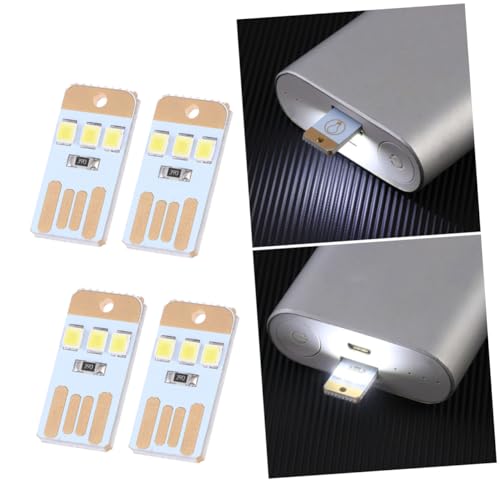 TEHAUX 5 Pezzi Lampada LED Mini USB Ricaricabile Ultra Sottile per Campeggio e Laptop Luce Notturna Portatile Basso Consumo con Design Compatto e Attacco Portachiavi