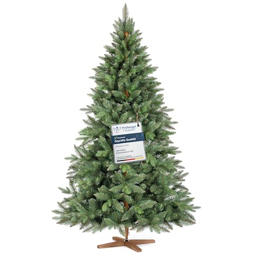 FAIRYTREES Weihnachtsbaum künstlich, Nordmanntanne Premium 180 cm,...