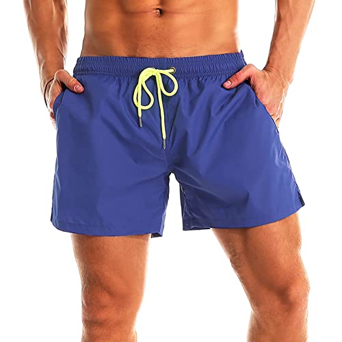 Image of YnimioAOX Men Swim Trunks Quick Dry Beach Shorts Mesh Lining