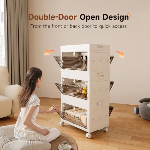 Boîtes de rangement pliables 40L 4 niveaux organisation maison - 8