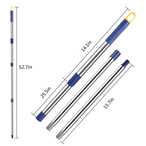 Telescopic Replacement Handle Spin Mop Pole Handle Replacement 54" Extended Handle, Thickened Stainless Steel Commercial Mop Handle Cleaning Tool Accessories For Floors, Waals, Ceilings, Windows #TOP1